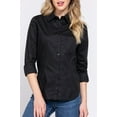thumbnail image 1 of Women's Long sleeve button down stretch poplin shirt, 1 of 2