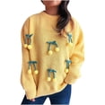 thumbnail image 1 of Women's Long-sleeved Round Neck Casual Hanging Solid Color Knitted Sweater, 1 of 4