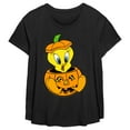 thumbnail image 1 of Women's Looney Tunes Tweety Pumpkin  Graphic T-Shirt, 1 of 3