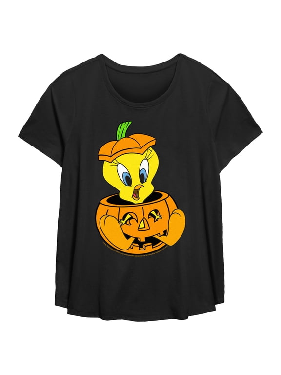 Women's Looney Tunes Tweety Pumpkin Graphic T-Shirt