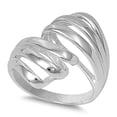 thumbnail image 1 of Women's Looping Spiral Ring .925 Sterling Silver Band Jewelry Female Male Unisex Size 8, 1 of 4