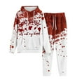 Women's Loose Alphabet Print Hooded Long Sleeve Pant Hoodie Set