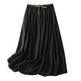 thumbnail image 1 of Women's Loose Casual Draping Mid Length High Waisted Solid Color Skirt,Size XXL, 1 of 2