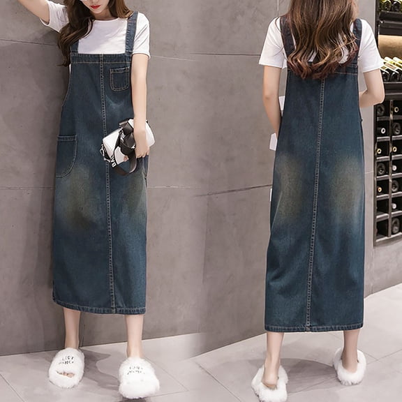 Women's Loose Casual Plus Size Mid Length Denim Dress Casual Dresses for Women Short Peach Dress Summer Work Dresses Ruffle Dress plus Size Summer Dresses for Women Chiffon Summer Dress Beach Dresses