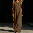 thumbnail image 1 of Women's Loose Casual Sleeveless Patchwork Long Dress Flowy Summer Midi, 1 of 8
