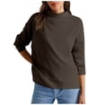 thumbnail image 1 of Women's Loose Casual Sweatshirt Half High Neck Split Wide Collar Comfortable Soft Warm Winter Pullover Top, 1 of 2