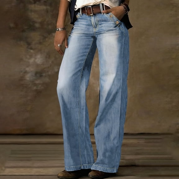 Women's Loose Casual Trend Ripped Jeans, Distressed Boyfriend Jeans for Women, Non Stretch Classic Fit Denim Pants, Fashion Baggy Jeans Plus Size,Light Blue,4XL