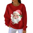 thumbnail image 1 of Women's Loose Comfortable Casual and Fashionable Round Neck Christmas Pattern Long Sleeve Sweatshirt, Ideal for Holiday Season and Everyday Comfort,Pink,S, 1 of 4