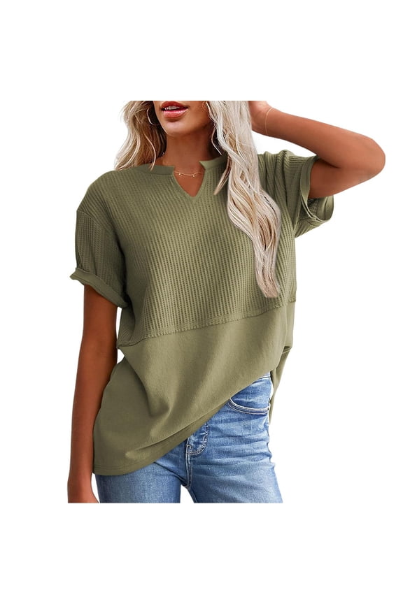 Women's Loose Drop-Shoulder Side-Slit Long-Sleeve Top - Slouchy Casual & Loungewear