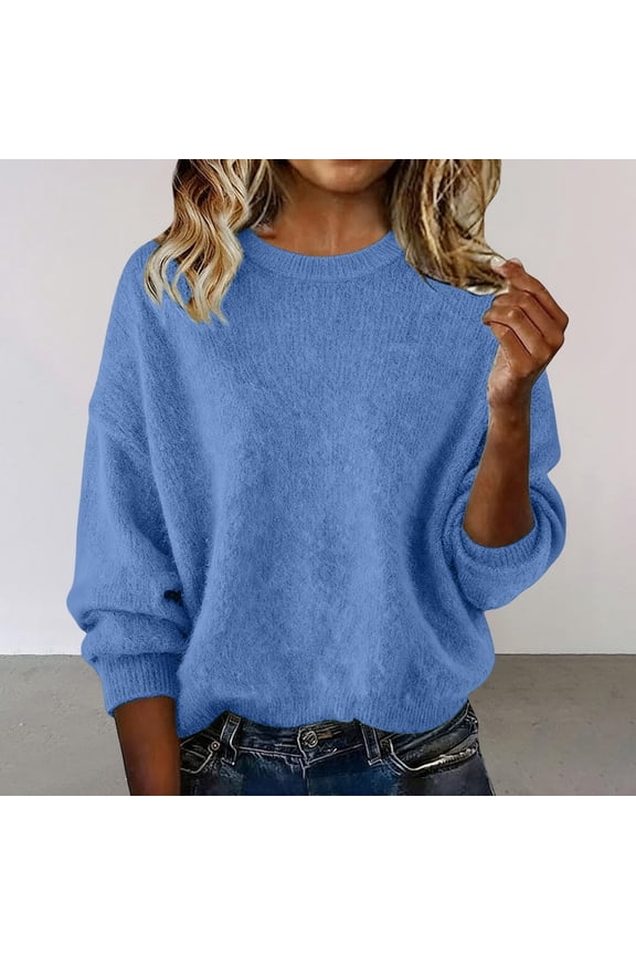 Women's Loose Drop-Shoulder V-Neck Knit Top - Soft Slouchy Everyday & Loungewear