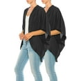 thumbnail image 1 of Women's Loose Fit 3/4 Sleeves Kimono Style Cover Up Solid Cardigan Pack of 2, 1 of 7