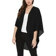 thumbnail image 1 of Women's  Loose Fit 3/4 Sleeves Kimono Style Cover Up Solid Cardigan S-3XL, 1 of 4