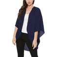thumbnail image 1 of Women's  Loose Fit 3/4 Sleeves Kimono Style Cover Up Solid Cardigan S-3XL, 1 of 4