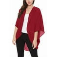 thumbnail image 1 of Women's  Loose Fit 3/4 Sleeves Kimono Style Cover Up Solid Cardigan S-3XL, 1 of 4