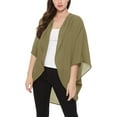 thumbnail image 1 of Women's Loose Fit 3/4 Sleeves Kimono Style Cover Up Solid Cardigan S-3XL, 1 of 4