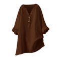 thumbnail image 1 of Women's Loose Fit Button Down Blouse Long Sleeve Solid Casual Top Shirt Comfortable Wear, 1 of 5