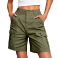 thumbnail image 1 of Women's Loose Fit Cargo Shorts Length Breathable Fabric Cotton Casual Shorts For Hot Weather Biking & Hiking, 1 of 20