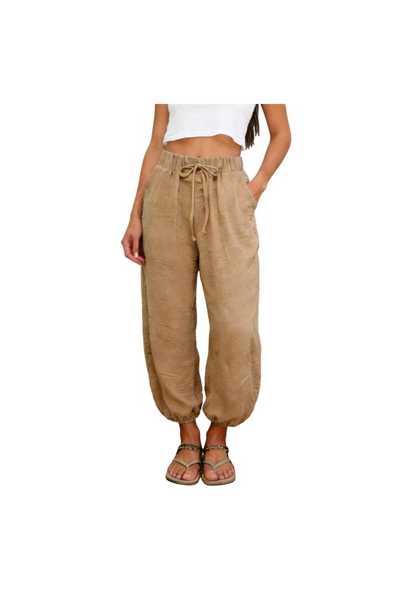 Women's Loose - Fit Casual Harem Pantsfor Everyday Comfort and Style with Pockets (Runs Small)