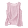 thumbnail image 1 of Women's Loose Fit Cotton Linen Striped Tank Top Sleeveless Round Neck Blouse Breathable Fabric for Spring Summer Layering and Date Nights, 1 of 7