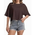 thumbnail image 1 of Women's Loose Fit Crop Top T-Shirt - Soft Comfortable Short Sleeve Tee for Workout/ Gym/ Casual Wear, 1 of 5