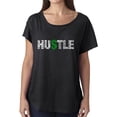 thumbnail image 1 of Women's Loose Fit Dolman Cut Word Art Shirt - Hustle, 1 of 2