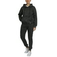 thumbnail image 1 of Women's Loose Fit Fleece-Lined Moto Hoodie & Jogger 2-Piece Top & Bottom Set, 1 of 5