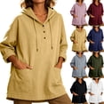 thumbnail image 1 of Women's Loose Fit Hooded Long Sleeve Half Zip Pullover Sweatshirt With Pocket | CSEONE,Army Green L, 1 of 9