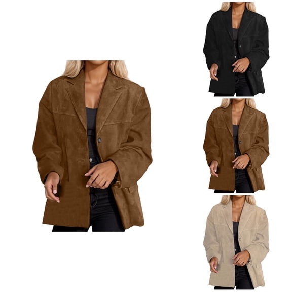 Women's Loose Fit Hooded Zipper Jacket, Long Sleeve Casual Outerwear Coat with Pockets for Spring Autumn