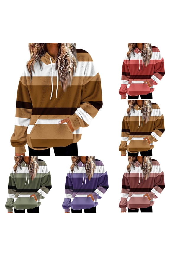 Women's Loose Fit Hoodie Sweatshirt Pullover Long Sleeve Solid Color Casual Top with Pocket Streetwear Oversized Cozy Fleece Hooded Jacket for Daily Wear Loungewear Travel Versatile Layering Piece