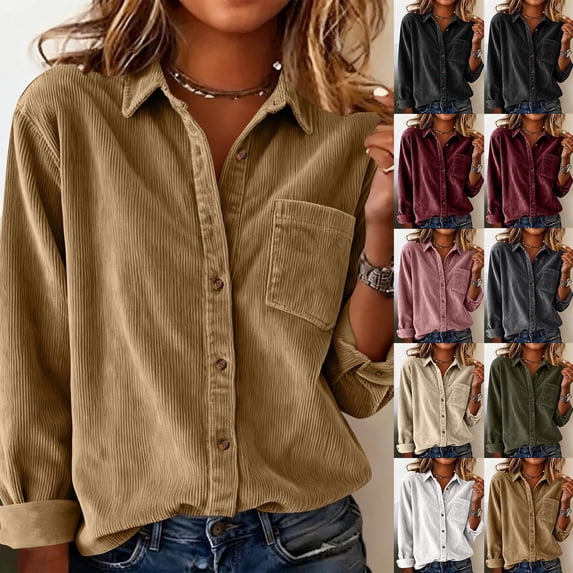 Women's Loose Fit Lapel Long Sleeve Solid Color Cardigan Top Coat Comfy Casual Layer Work Office Daily Wear | CSEONE,Army Green L