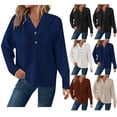 thumbnail image 1 of Women's Loose Fit Long Sleeve Button Front Hoodie Sweatshirts Tops Casual Streetwear Loungewear Fashion Essential Gift for Ladies | CSEONE,Beige XL, 1 of 9