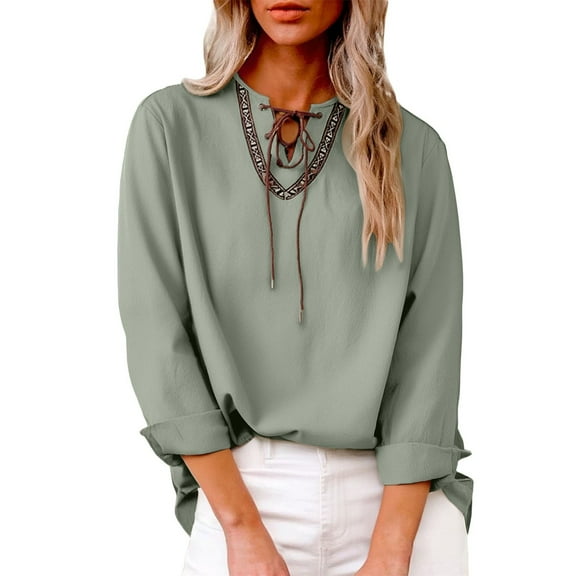 Women's Loose Fit Long Sleeve Casual Shirt, Soft Breathable Knit Top with Collar Design, Solid Color Blouse for All Seasons Wear Light Green XXL