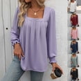 thumbnail image 1 of Women's Loose Fit Long Sleeve Crewneck T-Shirt Tops Blouses Solid Color Casual Daily Wear Business Office Vacation Travel Fashion Essential Gift for Women | Aestivo,White M, 1 of 9