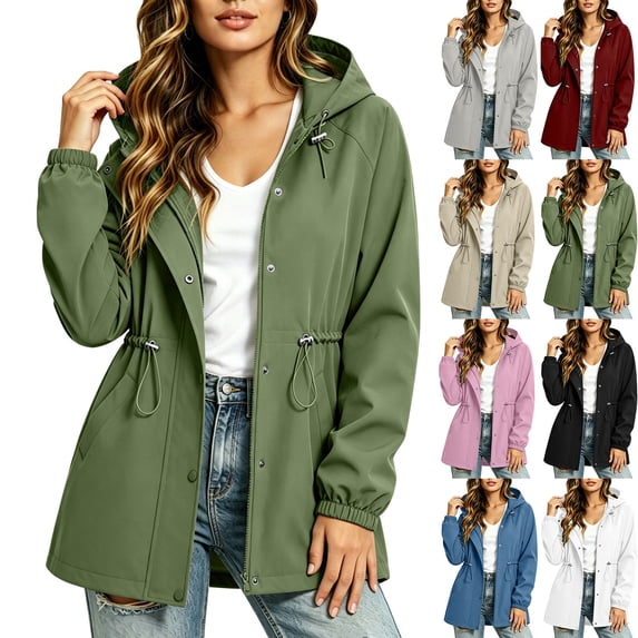 Women's Loose Fit Long Sleeve Hooded Softshell Jacket With Pocket Solid Color Casual Outerwear Lightweight Comfy Streetwear | CSEONE,Dark Blue XL