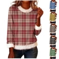 thumbnail image 1 of Women's Loose Fit Long Sleeve Round Neck Pullover Blouse Top Tunic Solid Color Casual Daily Wear Work Office Vacation Fashion Essential Gift for Women | CSEONE,Khaki XL, 1 of 8