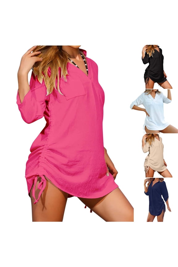 Women's Loose Fit Pullover Sweater Top with Drawstring Waist and Button Front Solid Color Casual Daily Wear Fashion Essential Gift for Women | Sopatenor,Black XL