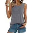 thumbnail image 1 of Women's Loose Fit Sleeveless Summer Top Round Neck Casual Vest Solid Tank Tops, 1 of 13
