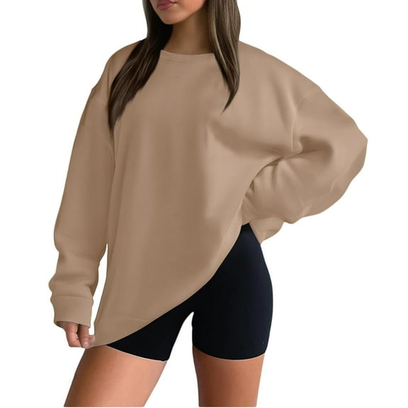 Women’s Loose Fit Sweatshirt Long Sleeve Pullover Casual Crewneck Tops for Daily Wear, Soft Comfy Oversized Style