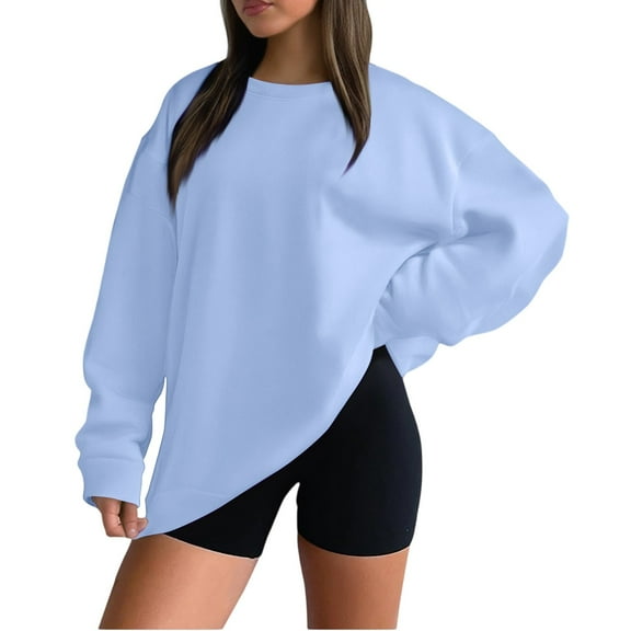 Women’s Loose Fit Sweatshirt Long Sleeve Pullover Casual Crewneck Tops for Daily Wear, Soft Comfy Oversized Style