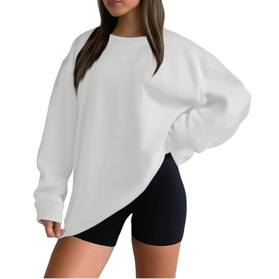 Women’s Loose Fit Sweatshirt Long Sleeve Pullover Casual Crewneck Tops for Daily Wear, Soft Comfy Oversized Style