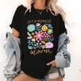 thumbnail image 1 of Women's Loose Fit T-Shirt，Color Floral Graphic Tee, Vintage Casual Tops, Aesthetic Kindness Shirt，Classic，cotton，black，S-5XL, 1 of 1