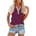 thumbnail image 1 of Women's Loose Fit V-Neck Short Sleeve Raglan T-Shirt for Casual Comfort, 1 of 8