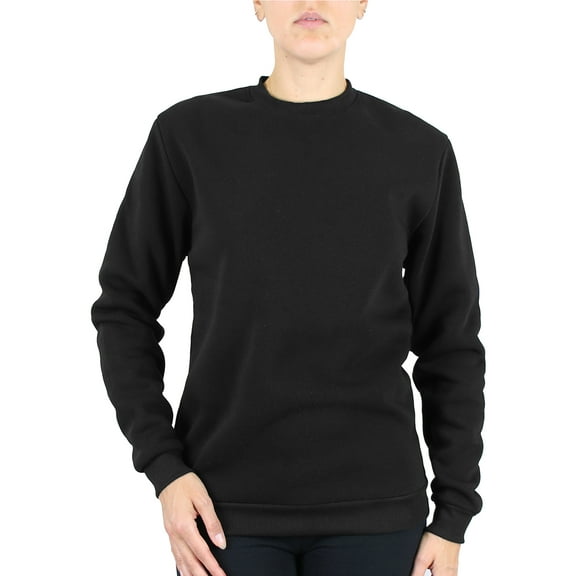 Women's Loose Fitting Crew Neck Fleece-Lined Pullover Sweater