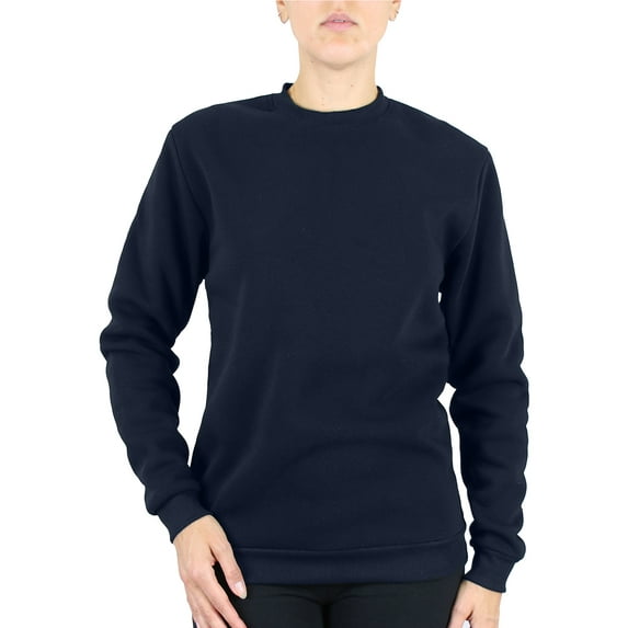 Women's Loose Fitting Crew Neck Fleece-Lined Pullover Sweater