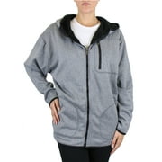 Women's Loose Fitting Tech Sherpa Fleece-Lined Zip Hoodie With Chest Pocket