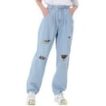 thumbnail image 1 of Women's Loose High Waist Denim Trousers, 1 of 5