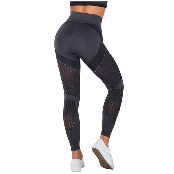 ZQUUVOU Women's Loose High Waist Wide Leg Pants Stripe Workout Out Leggings Casual Trousers Yoga Gym Flare Pants Dark Gray