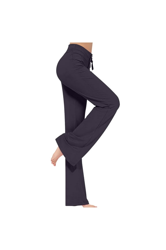 Women's Loose High Waist Wide Leg Pants Workout Out Leggings Casual Trousers Yoga Gym Pants Dark Gray,XXXL