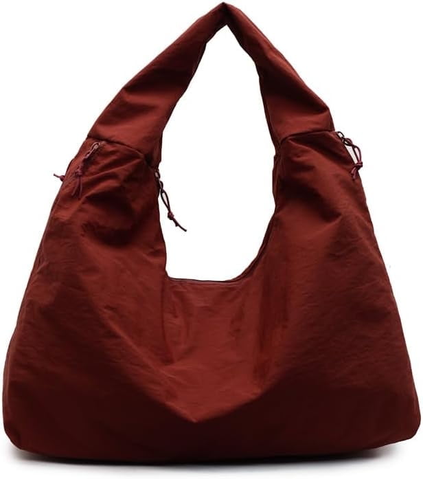 Women's Loose Hobo Multi Pockets Nylon Handbag Pure Colour Draped Hobo Bags Bags Large Shoulder Bag