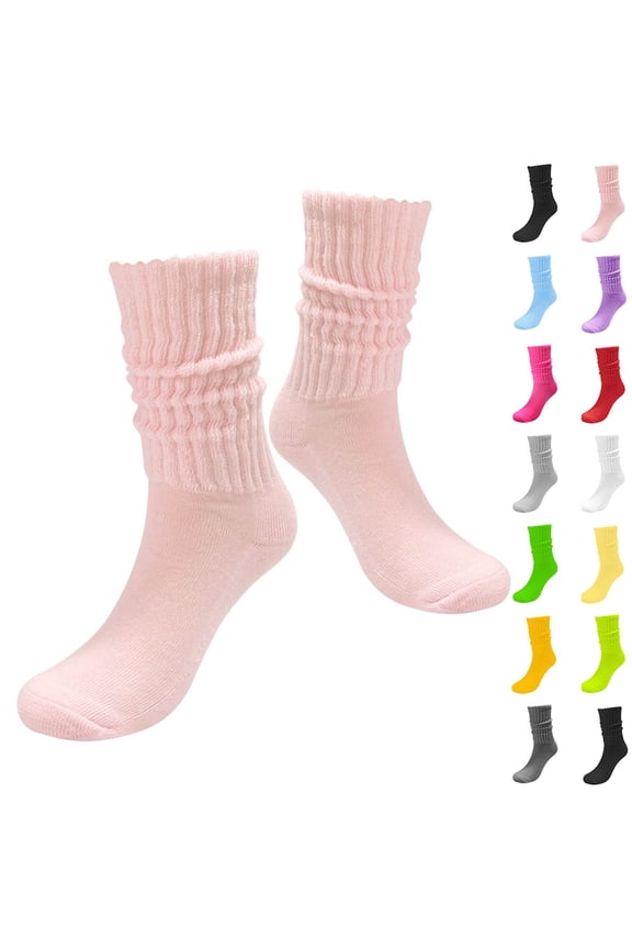 Women's Loose Knit Crew Socks, Soft Knitted Fabric Casual Slouch Socks for Vintage Style and Daily Wear, 3-Pack | VerBelle,Green One Size